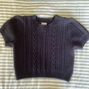 Free People Cropped Cable Knit Sweater Tee